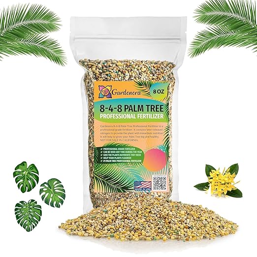 Premium 8-4-8 Professional Palm Tree Fertilizer Plant Food |Indoor Potted Plants and Outdoor Landscape Palm Trees | Quick-Release Nitrogen Fertilizer and Continuous Feeding [8 OZ]