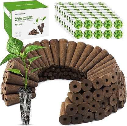 Ahopegarden 240 Pcs Seed Pod Kit for Aerogarden, Highly Breathable Hydroponics Replacement Pods Compatible with Most Indoor Hydroponic Systems,120 Grow Sponges & 120 Pod Labels