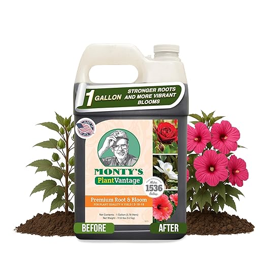 PlantVantage Root & Bloom Liquid Fertilizer - Concentrated Liquid Plant Fertilizer for Strong Roots & Bigger Blooms, Plant Food for Trees, Flowers & Vegetables, Soil or Foliar Application, 1 Gallon