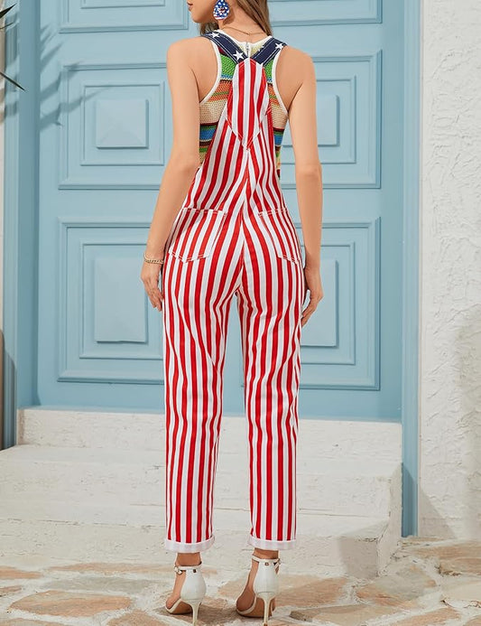 Overalls for Women Fashion Print Jumpsuits Festival Outfits Ladies Bibs Coveralls