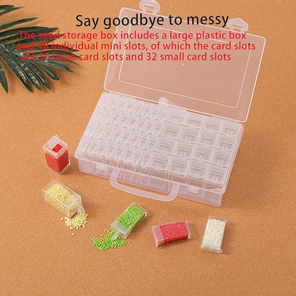 CDIYTOOL Seed Storage Box, Transparent Clear Seed Beads Container Plastic Seed Storage Organizer Reusable Storage Container for Flower Vegetable Seed Small Containers with Lid (48 Slot Square Small)