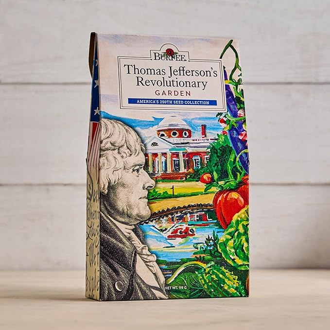Burpee 'Thomas Jefferson’s Revolutionary Garden' Seed Collection – 8 Heritage Vegetable & Flower Varieties with Plant Labels & Monticello Keepsake Card