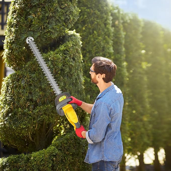 Hedge Trimmer Compatible for Dewalt 20V 60V DCB206 DCB609，Cordless Electric Hedge Trimmer with 1600RPM Brushless Motor, 22'' Dual-Action Blade with 3/5'' Cutting Capacity (NO Battery)