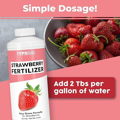 Strawberry Fertilizer for Fruit and Berry Gardens, Liquid Plant Food, 32 oz (1 Quart)