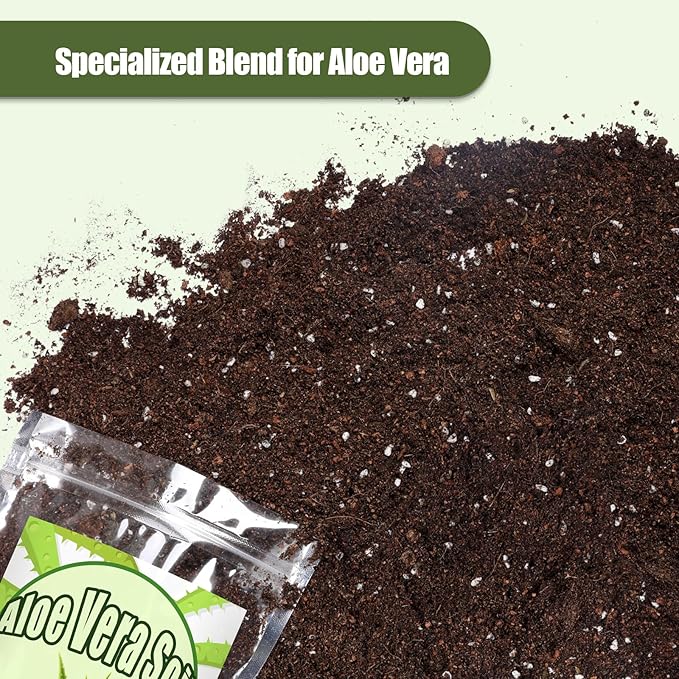 Aloe Vera Potting Soil Mix 10qt, Ready to Use for Seedling and Growing of Aloe Vera Plants or Other Houseplants