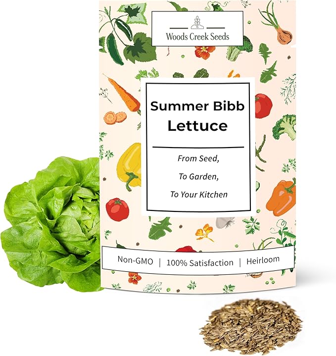 Summer Bibb Lettuce Seeds for Planting – Heirloom, Heat Tolerant Bibb Lettuce Seeds, Loose Leaf Salad Lettuce for Home Gardens & Hydroponics | Woods Creek Seeds