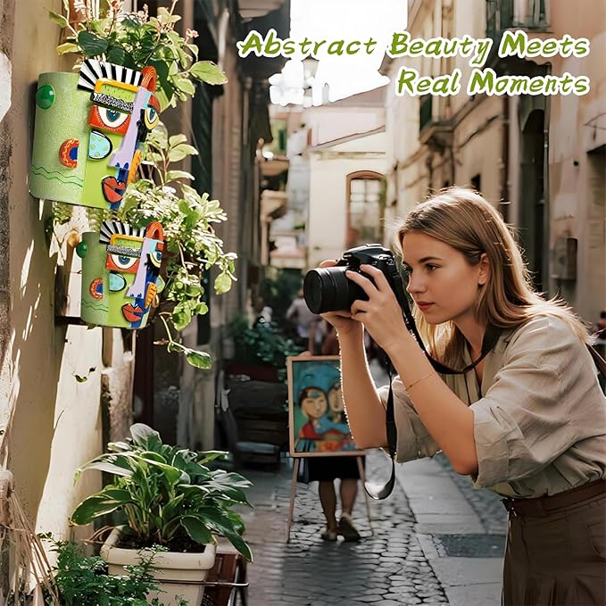 Abstract Face Planters Pots, Unique Head Planter for Indoor Plants, Funny Face Flower Pot, Cute Abstract Art Flower Vase with Facial Expressions, Unique Planter Head Pot for Home Decor(Classic,S)