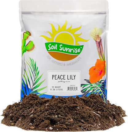 Soil Sunrise Peace Lily Potting Soil Mix (12 Quarts) for Planting, Growing, or Repotting Peace Lily Plants