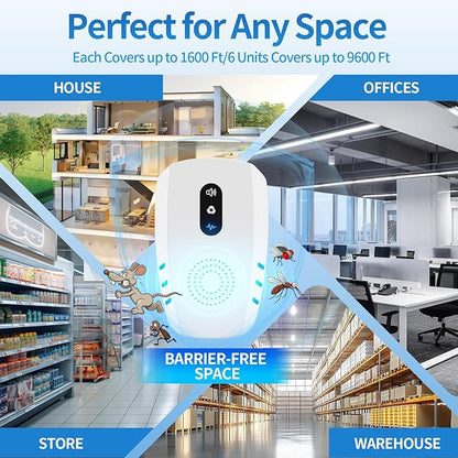 2026 Cvtayn Upgraded Ultrasonic Pest Repellent Indoor Repeller, Mouse Traps, Repellent Roach, Mouse, Bugs, Mosquito, Mice, Spider, Ant, Rodent Repellent Ultrasonic Plug in, 3 Mode Switching, 6 Packs