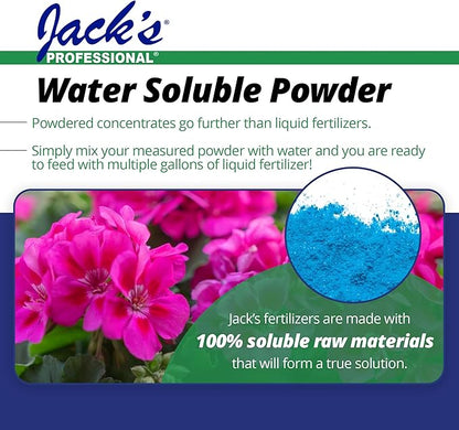 Jack's Professional 15-15-15 Geranium Water-Soluble Fertilizer with Micronutrients for Root Growth and Bud Set in Geraniums Grown in Continuous Liquid Feed Programs, 25lbs
