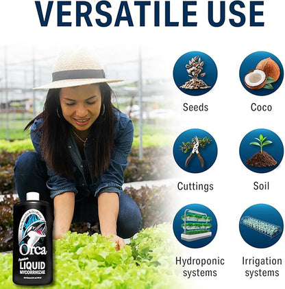 1 Gallon Orca Liquid Mycorrhizae for Plants - Mycorrhizal Fungi Root Stimulator and Booster - Enhance Plant Success with Microbes for Soil