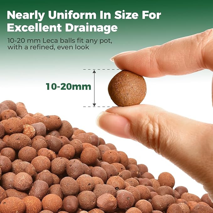 T4U Leca Clay Pebbles for Plants, 2.3qt 10-20 mm Clay Balls for Indoor Plants, Natural Clay Pebbles for Orchid Potting Mix, Hydroponic, Leca Pots, Plant Drainage, Garden Soil