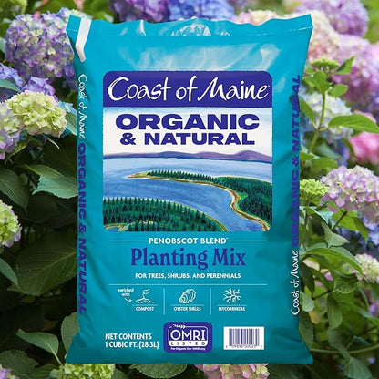 Coast of Maine Penobscot Blend, 1 cu ft (Pack of 2) Organic and Natural Planting Mix for Trees, Shrubs and Perennials