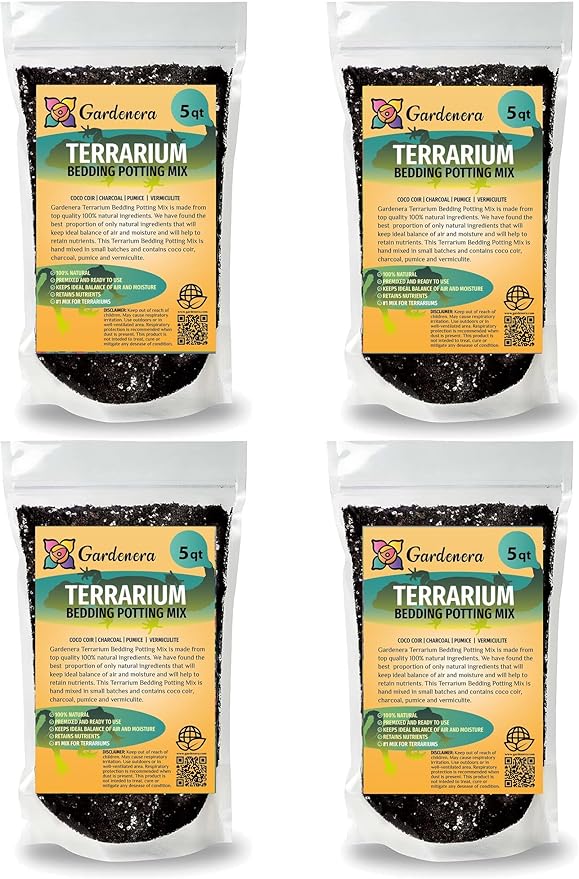 Gardenera Terrarium Potting Soil Mix - Perfect Balance of Ingredients for Closed-Top and Open-Top Terrariums - 20 QUARTS