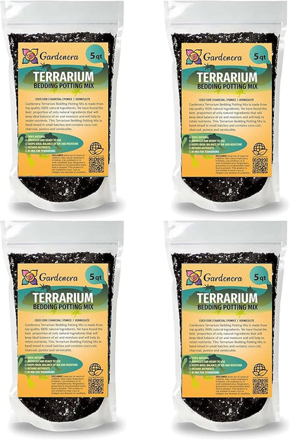 Gardenera Terrarium Potting Soil Mix - Perfect Balance of Ingredients for Closed-Top and Open-Top Terrariums - 20 QUARTS