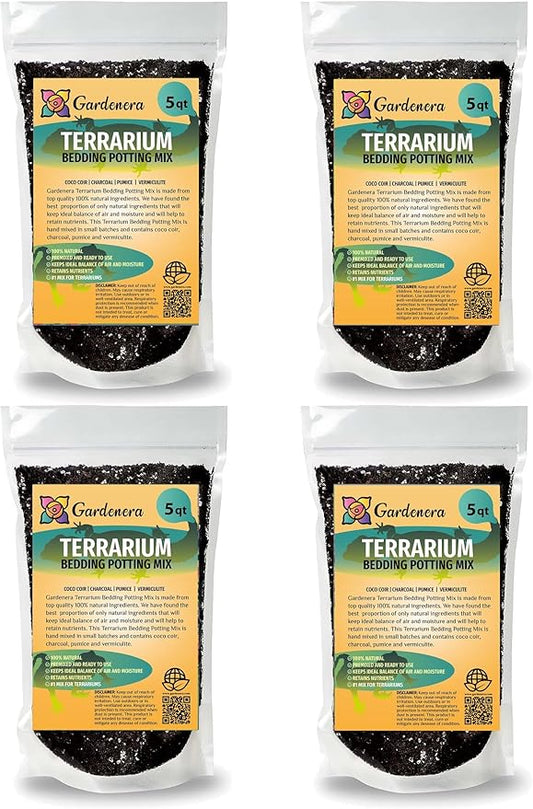Gardenera Terrarium Potting Soil Mix - Perfect Balance of Ingredients for Closed-Top and Open-Top Terrariums - 20 QUARTS