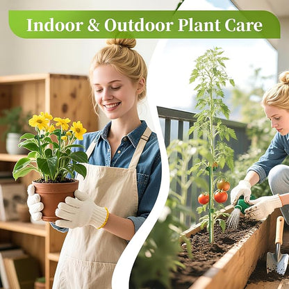 Fiberglass Plant Stakes 15-Pack - 10.8" & 14.6" Plant Support Sticks for Potted Plants, Veggies & Vines | Adjustable Stem Clips | Garden Stake for Tomatoes, Cucumbers, Climbing Flowers