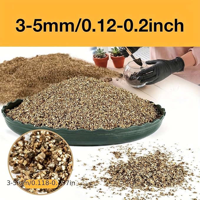 1lbs/2lbs Horticultural Vermiculite Bulk,Organic Vermiculite for Plants,Hydroponics, Terrariums, Orchids, Mushroom Or Reptile Habitats (1lb)