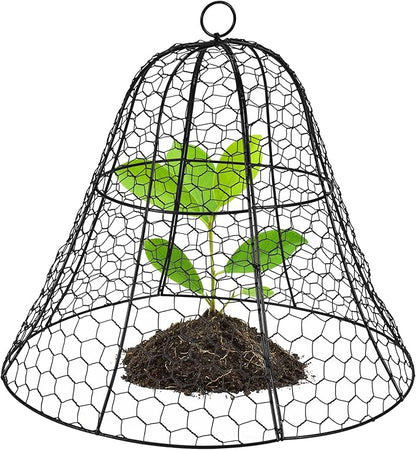Homarden Garden Cloche Plant Protectors from Animals - Bell Screen Shape Plant Cage - Garden Protection from Animals - Plant Covers for Outdoor Vegetable Garden or Indoor Potted Plants - Black