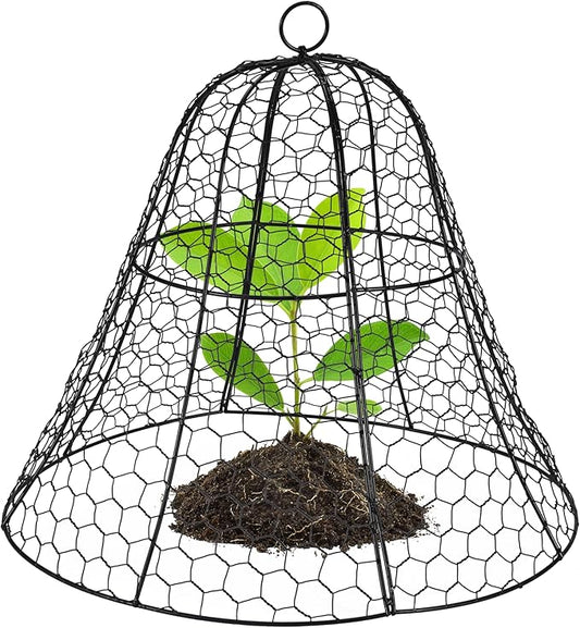 Homarden Garden Cloche Plant Protectors from Animals - Bell Screen Shape Plant Cage - Garden Protection from Animals - Plant Covers for Outdoor Vegetable Garden or Indoor Potted Plants - Black