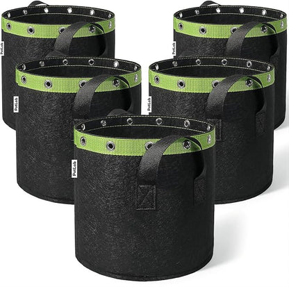 POTLAB® 5 Gallon Grow Bags (5-Pack),Low Stress Training Fabric Pots with Handles,Garden Bags to Grow Vegetables