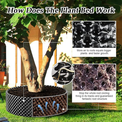 60 Gallon Air Pruning Container, Raised Garden Bed New Plastic Nursery Pot Fruit Vegetable Garden Grow beds (4 ft Diameter), Black