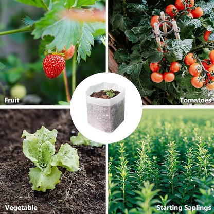 Belit Nursery Growing Bags, 100 Pcs Fabric Seedling Pots Non-Woven Pouch for Gardening Seed Plant Bag, Potato, Flower, Tomato Plant Starts (5.7" x 5.7 ")