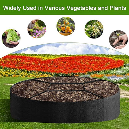 Fabric Raised Garden Bed, Plant Grow Bags, 3x3x1 Ft Large Round Raised Planter Garden Bed for Growing Vegetables Potatoes Flowers Planting Container for Outdoor Gardening (7 Grid, 3.3*3.3*1 ft)