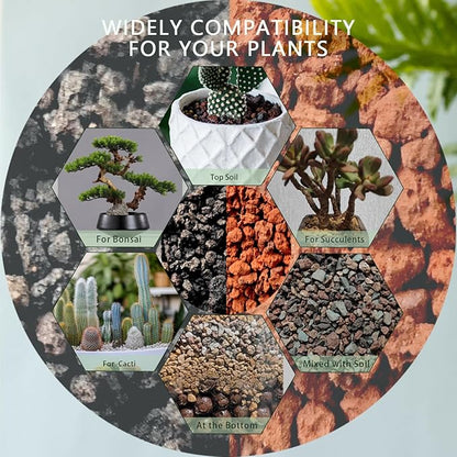Lava Rocks for Plants, 2lbs Volcanic Stones Gravel Horticultural Drainage Potting Soil for Indoor Outdoor Plants, Succulents, Bonsai, Cactus, Vase Fillers, Top Dressing (Red, 2lbs)