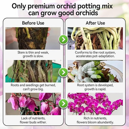 Orchid Bark Potting Mix with Pine Bark and Perlite, Fast Draining Orchid Soil for Healthy Roots, Ideal for Repotting Orchid and Orchid Bark for Indoor Plants (4 Quarts)