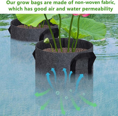DECOHS 12 Pack Aquatic Plant Pots for Pond, Reusable Fabric Aquatic Plant Pots, Breathable Pond Plant Basket Grow Bags with Handles for Aquatic Plants, Bog Plant, Water Lily, Lotus, Flower (1 Gallon)
