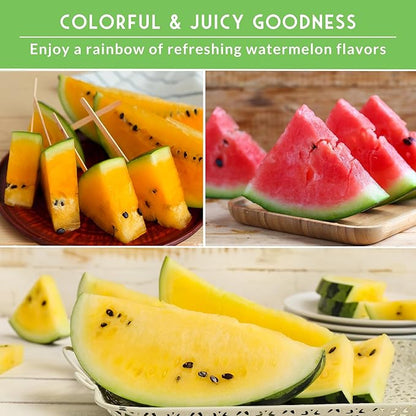 Tri-Color Watermelon Seeds for Planting – Heirloom Variety Pack: Crimson Sweet, Yellow Petite, & Tendersweet Orange – 3-Variety Watermelon Collection by Survival Garden Seeds