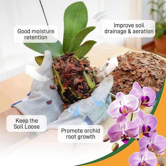 29qt Orchid Bark Horticultural Grade- Natural Mulch for Potted Plants, Root Development of Orchid Plants and Garden Soil Amendment Mix