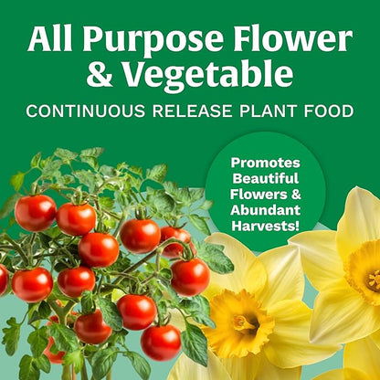 Scotts All Purpose Flower and Vegetable Continuous Release Plant Food, For Outdoor In-Ground Plants, 3 lb.