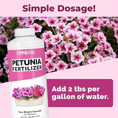 Petunia Fertilizer, Complete Liquid Petunia Plant Food, 32 oz (1 Quart)