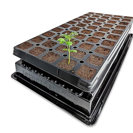 VPS OrganiPlug Hydroponic Seed Starter Plugs, 50 pcs in 1 Prefilled Tray, Rapid Root Planting Pods for Seedling, Clone, Cutting, Promotes Plant, Flower, Vegetable Growth w/Organic Soil Ingredients