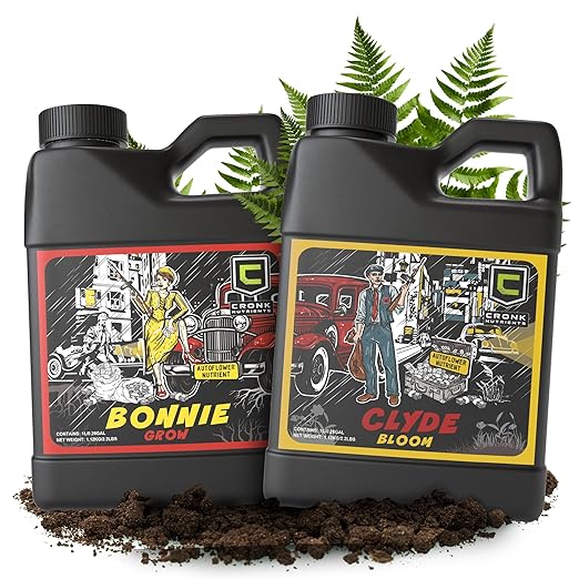 Cronk Nutrients Bonnie & Clyde Autoflower Nutrients Bloom and Grow – Yield Increasing Autoflower Plants Nutrient Kit – Easy to Use Plant Food – Optimal Formula for Optimal Results, 1L
