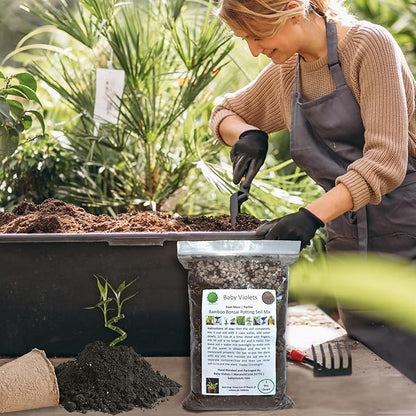 Bamboo Bonsai Plant Potting Soil Mix (3 Cups / 1 Quart), Perlite & Peat Moss