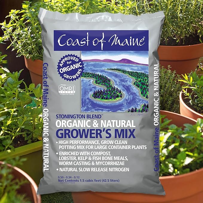 Coast of Maine Stonington Blend, 1.5 cu ft (Pack of 4) Organic and Natural Grower?s Mix for Large Container Plants