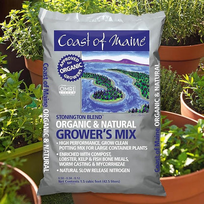 Coast of Maine Stonington Blend, 1.5 cu ft (Pack of 2) Organic and Natural Grower?s Mix for Large Container Plants