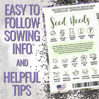 Seed Needs Catmint Seeds for Planting an Indoor/Outdoor Herb Garden - Non-GMO Heirloom & Untreated Herbal Plants - Great for Cats Nepeta mussinii (5 Packs)