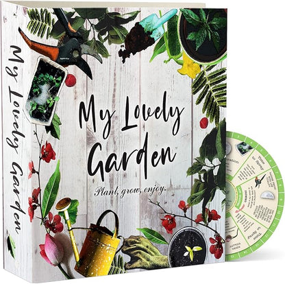 Garden Journal, 3 Ring Full Page 8.5x11" Binder. Seed Packet Organizer Kit, Perfect Planner & Almanac & Notebook for Gardeners and Farmers