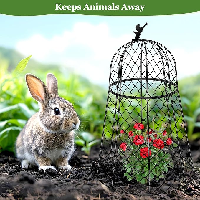 Garden Cloches for Plants, Plant Protectors from Animals, Rustproof Chicken Wire Cloches, 13" D x 20" H Large Plant Cloche and Cover, Keep Small Animals Out, 6- Pack