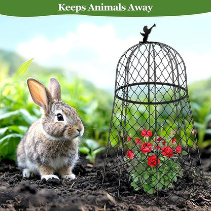 Garden Cloches for Plants, Plant Protectors from Animals, Rustproof Chicken Wire Cloches, 13" D x 20" H Large Plant Cloche and Cover, Keep Small Animals Out, 6- Pack