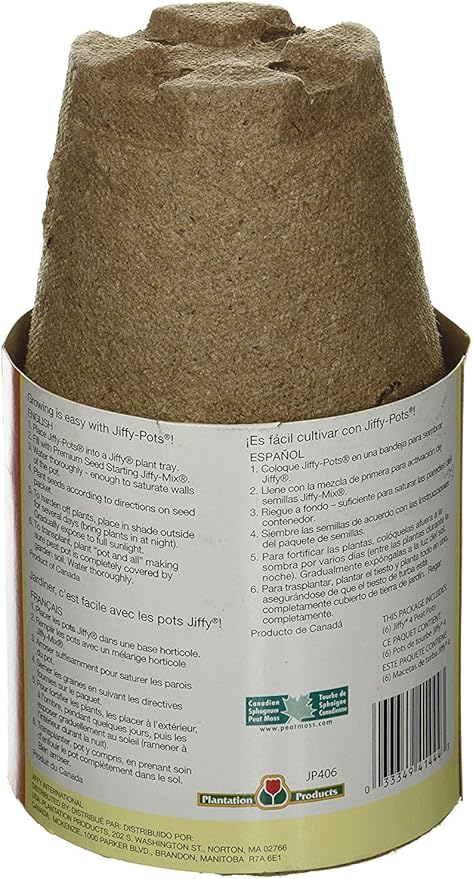 Jiffy Pots 4" Round (12 Pack)