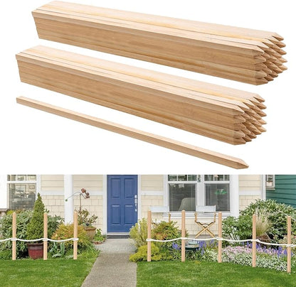 VEVOR Wooden Garden Stakes, 50 Pcs 36x0.75x0.75 in Survey Grading Stakes, Garden Ground Stake with Sharp Point, Fir Wood Plant Support Stake, Sign Posts for Silt Fence Backyard Boundaries Baselines