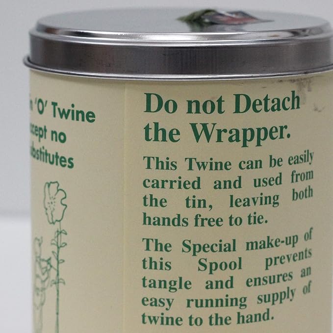 NUTSCENE Iconic Tin (Tin ‘O’ Twine) with Their Heritage Scottish Jute Twine and Hole in Top for Easy Dispensing. 14 Colors to Choose from. 164 Yards. (Jute Fillis)