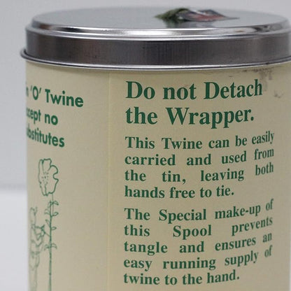 NUTSCENE Iconic Tin (Tin ‘O’ Twine) with Their Heritage Scottish Jute Twine and Hole in Top for Easy Dispensing. 14 Colors to Choose from. 164 Yards. (Black)