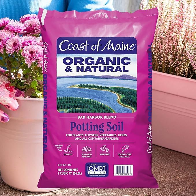 Coast of Maine Bar Harbor Blend, 2 cu ft (Pack of 2) Organic and Natural Potting Soil for Houseplants, Flowers, Vegetables, Herbs and Containers
