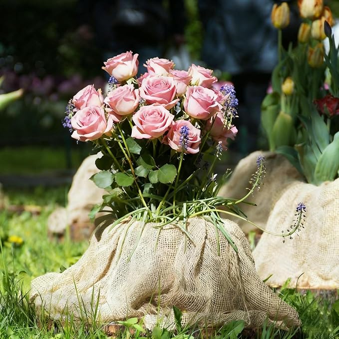 40" x 40 feet Burlap Fabric Roll, Burlap Tree Wrap, Natural Jute Garden Fabric for Outdoor Plant Cover, Weed Barrier Cloth, Landscaping, DIY Crafts, Gardening & Rustic Christmas Party Decor